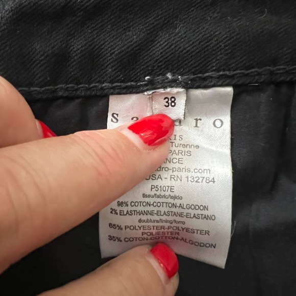 Sandro Black Flare Jeans with Frayed Hem EU38 - Picture 4 of 5